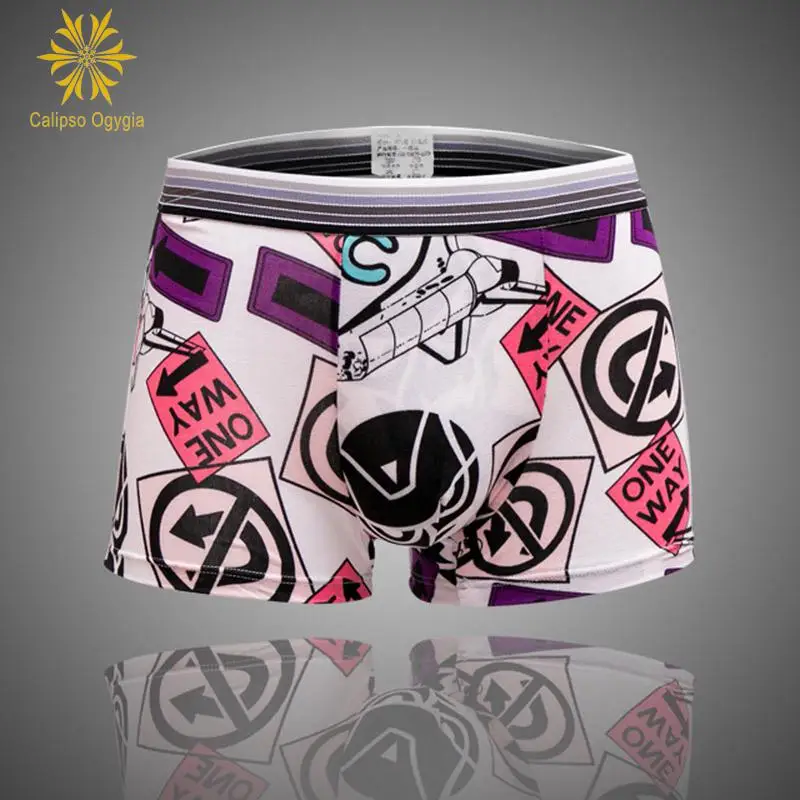 

3Pcs Mans Man Sexy Short Bulge Pouch Underpants Men's Boxer 17 Print Styles Fashion Sexy Soft Underwear Boxers Cheap Free ship