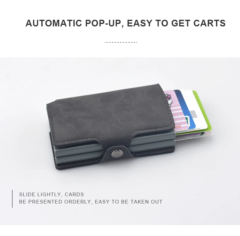 Высокое качество держатель для карт с RFID Card Case автоматический деньги клип мини кошелек