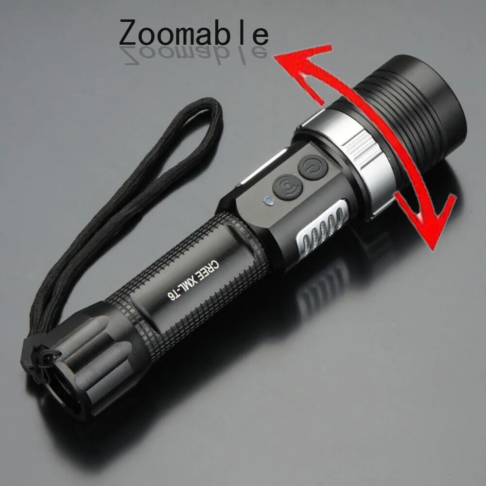 Mini adjustable CREE XML-T6 LED flashLight Long distance 3 MODE ZOOM IN OUT Torch for camping Bicycle cycling hunting | Лампы и