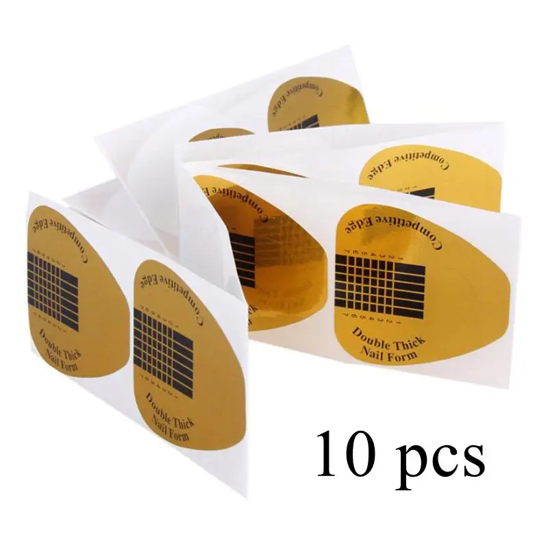 10pcs Nail form Шлифовальный буферный блок MIZHSE для маникюра, педикюра, Гель-лак для ногтей, пилочка для ногтей, аксессуары для дизайна ногтей из нержавеющей стали, вилка для ногтей - Цвет: 10pcs Nail form
