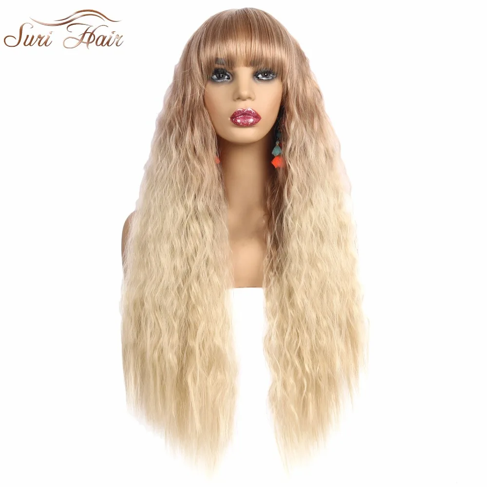 Парики Suri Hair 30 дюймов длинные блонд микс с синтетическими термостойкими