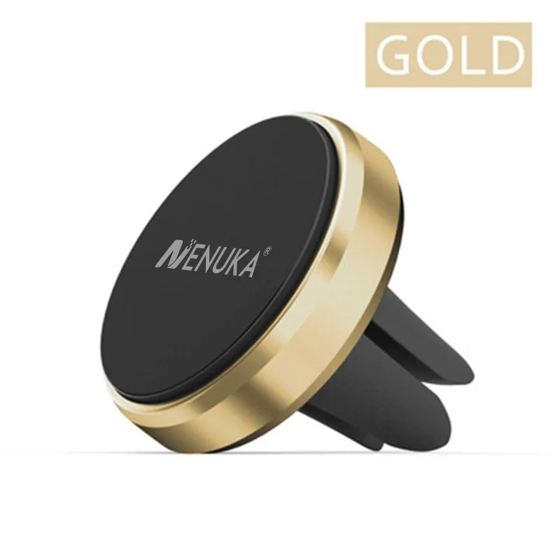 Gold Магнитный автомобильный держатель Nenuka для телефона iPhone, samsung, huawei, Магнитная подставка, поддержка вентиляционного отверстия, универсальный держатель для Xiaomi, htc, sony - Цвет: Gold