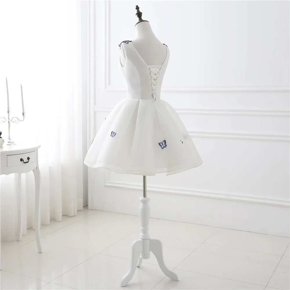 В наличии бальное платье Короткое белое праздничное для девочек без рукавов с