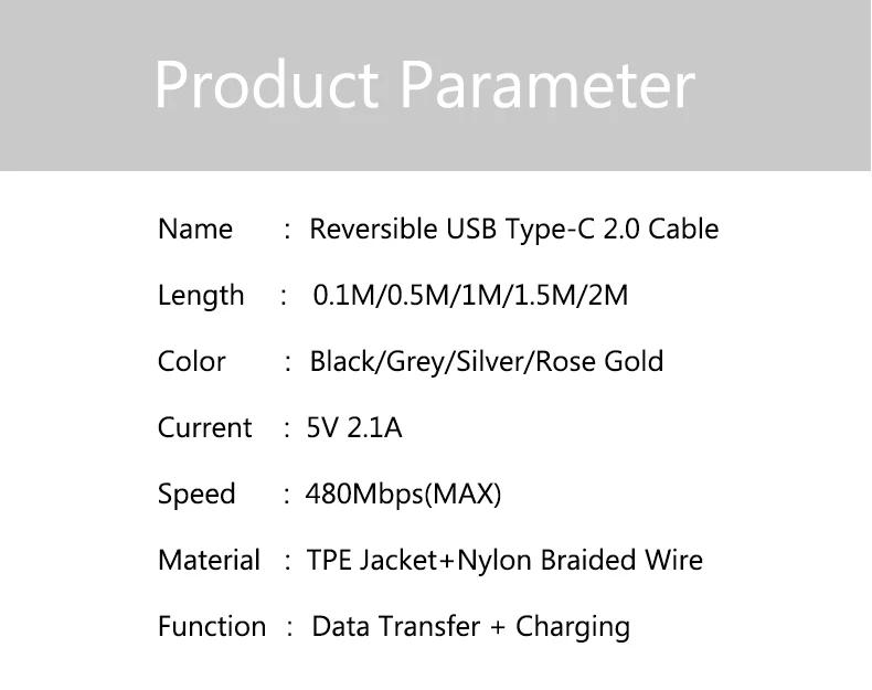 Реверсивный кабель USB C для быстрой зарядки типа C к USB 2,0, зарядное устройство для передачи данных, прочные кабели для huawei P10 LG G5 G6 Xiaomi 4c 5 One Plus