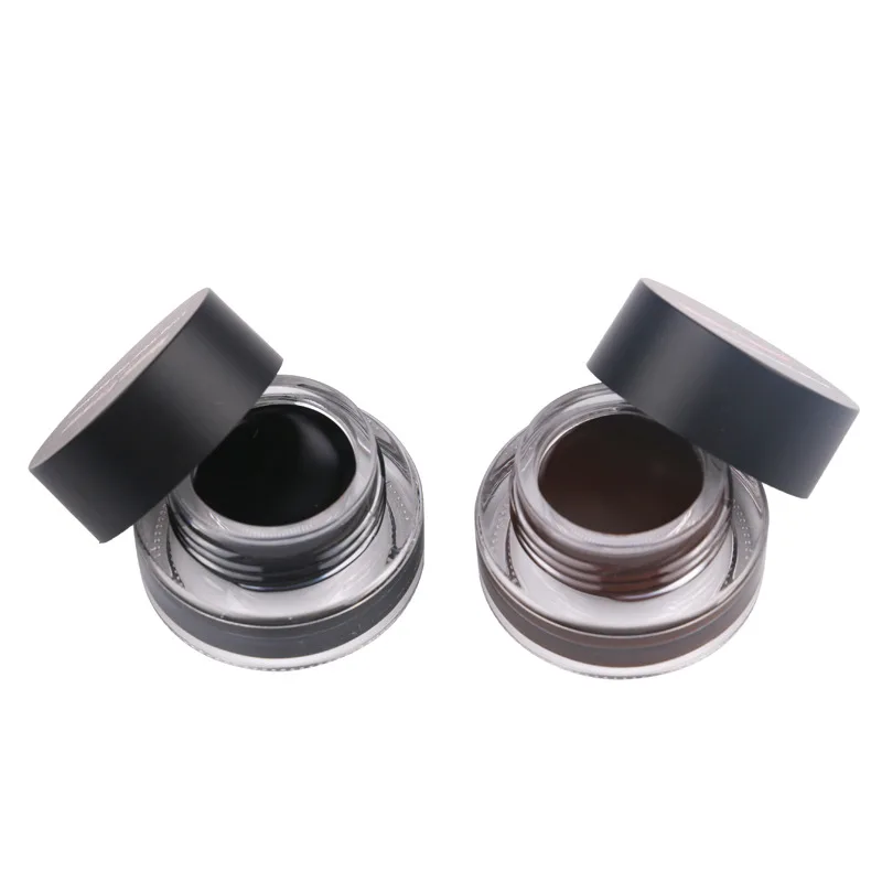 Music Flower 2 in 1 Brown+Black Gel Eyeliner Make Up Water-proof And Smudgeproof Cosmetics Set Eye Liner Kit Makeup |