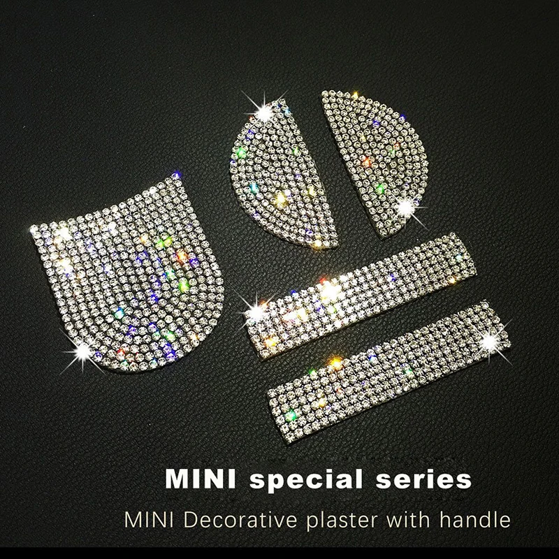 5 шт./набор 1:1 наклейка на ручку салона автомобиля с белыми бриллиантами для BMW MINI COOPER F56 F55 Countryman Styling Accessories.