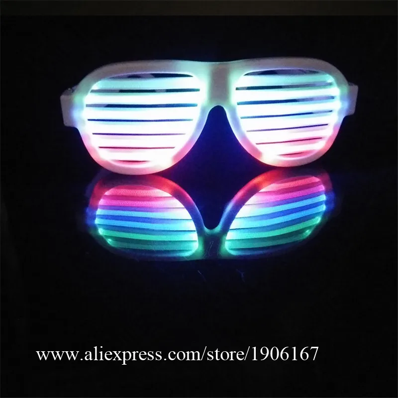 Цветные светодиодные светящиеся очки RGB для вечеринки мигающие с голосовым