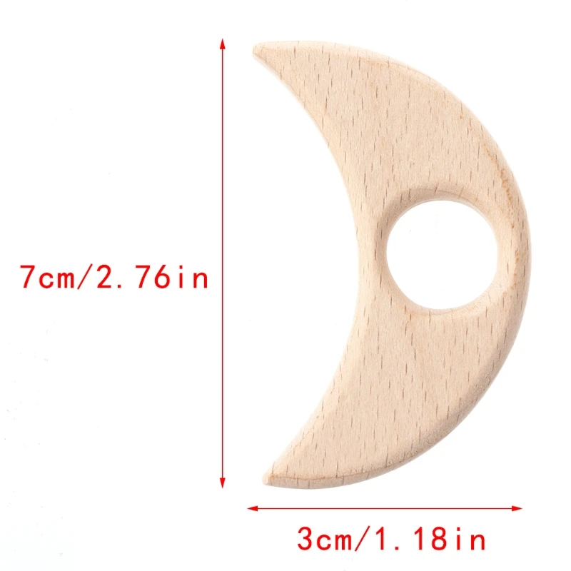 

Handmade Natural Beech Wood Teether Teething Ring Camera Baby Toys DIY Craft New