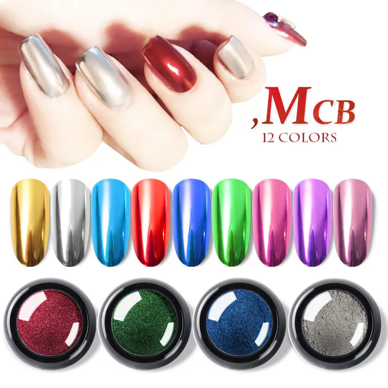 Ультра яркий титановый волшебный зеркальный порошок для золотые наклейки ногтей