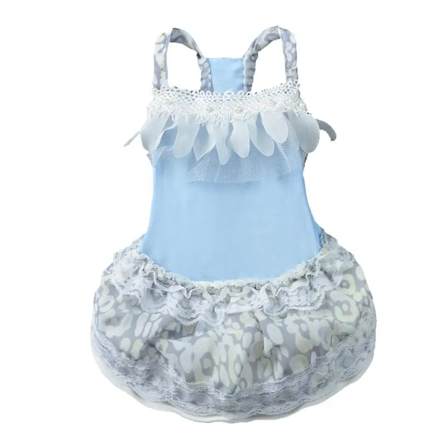 Одежда для питомцев 2017 модное платье собак милое хлопковое кружевное с цветами