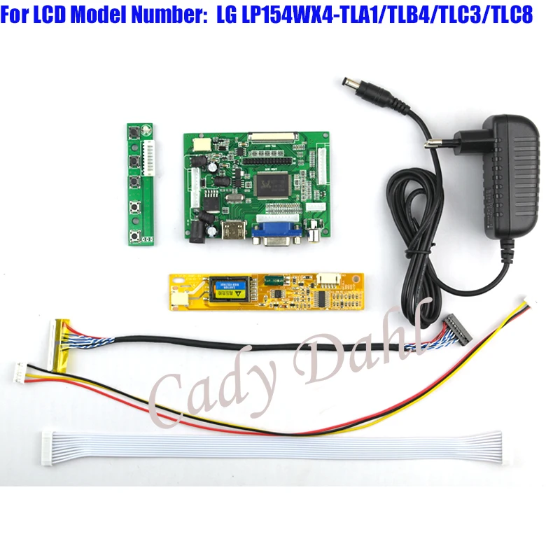 Плата контроллера HDMI VGA 2AV + инвертор подсветки 30 контактный кабель Lvds ДЛЯ LP154WX4 TLA1