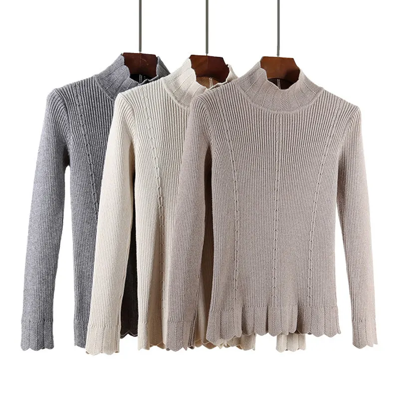 2018 spring and autumn woman sweater pullovers long sleeve Turtleneck Slim warm Pullover Solid Knitted Sweaters A0489 | Женская одежда