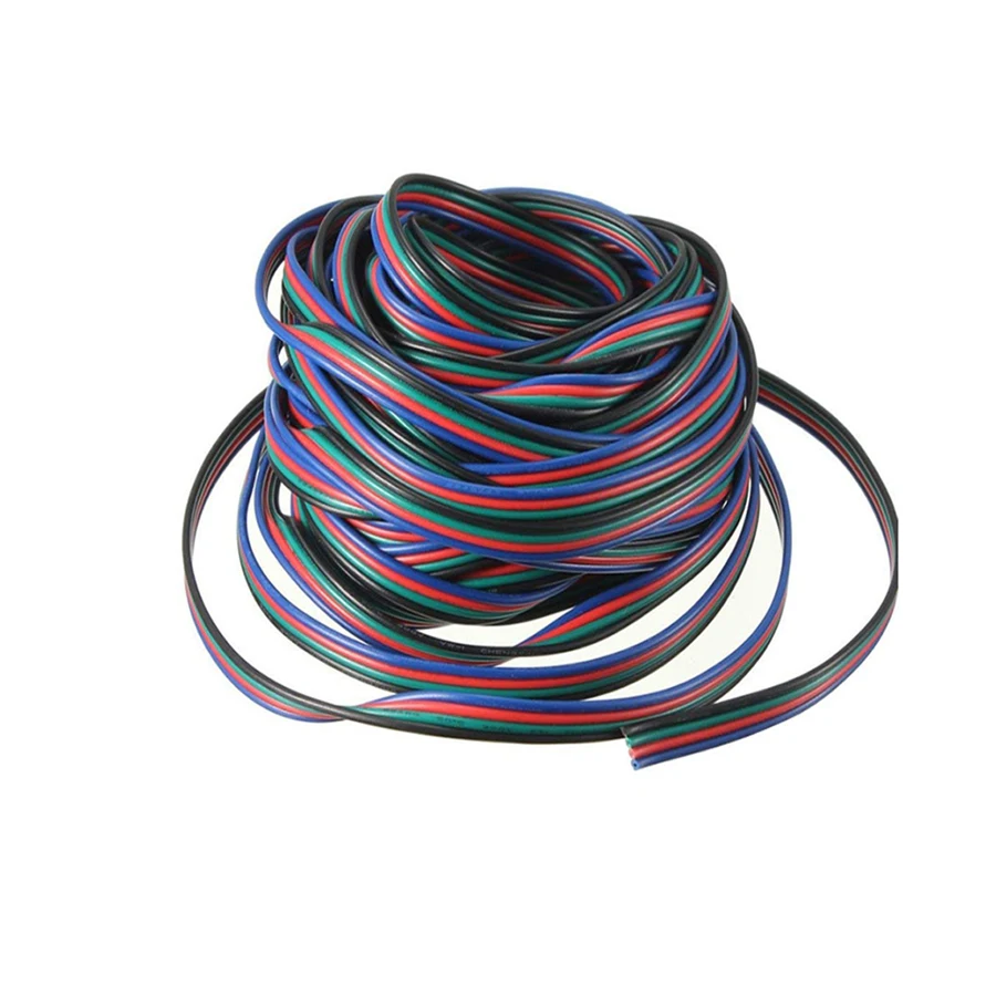 5050 4 контактный кабель удлинитель провод 22AWG лампа 3528 разъем оптовая продажа 20 м 10
