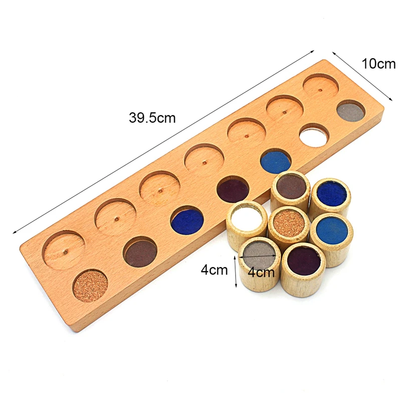 Детские игрушки Монтессори деревянные текстурные цилиндры сенсорные грубые и