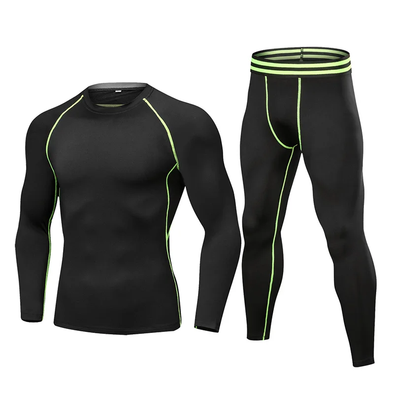 2019 дышащий спортивный костюм фитнес теплый плотный комплект для бега футболка