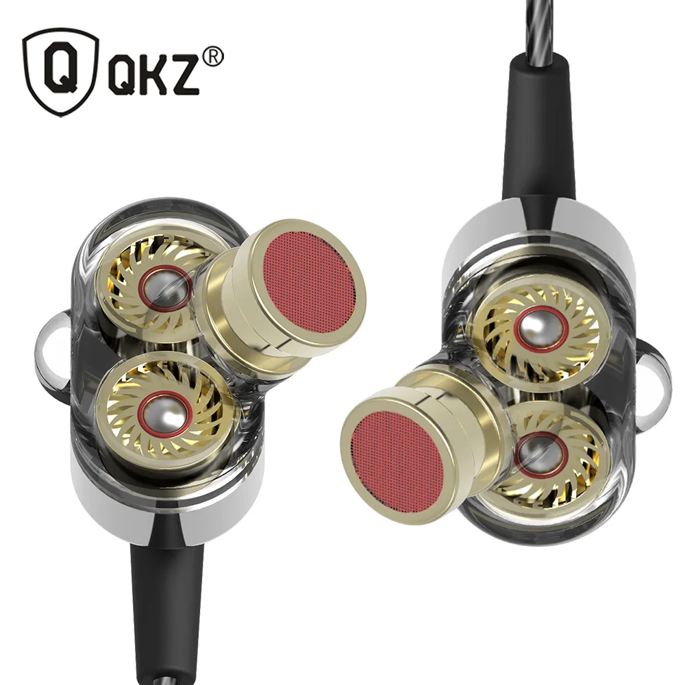 QKZ DM8 наушники спортивные мини двойной драйвер Extra Bass Turbo широкий Sound gaming headset mp3 DJ