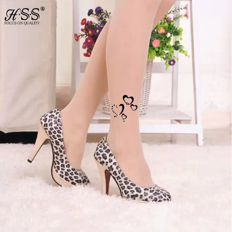 Лидер продаж! Тонкие прозрачные колготки с имитацией флокировки и татуировкой