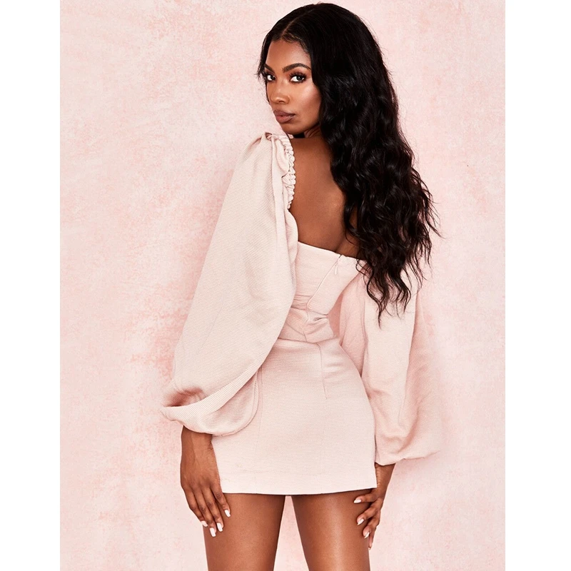 2019 модное Стильное розовое платье с открытой спиной пышное Мини Летнее длинным