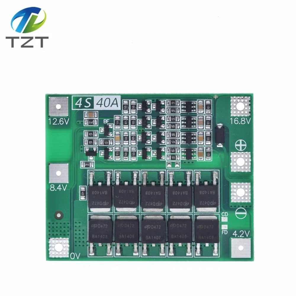4S 40A литий-ионная батарея 18650 зарядное устройство PCB плата защиты BMS с балансом для бурильного двигателя 14,8 в 16,8 в Lipo модуль