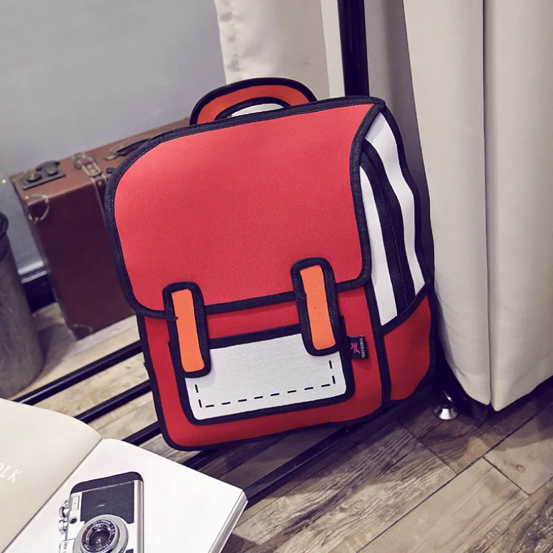 Молодежная школьная сумка 2D комический студенческий рюкзак стерео rusksack для мужчин рюкзак BM01-BP-ecxsmh - Цвет: 1