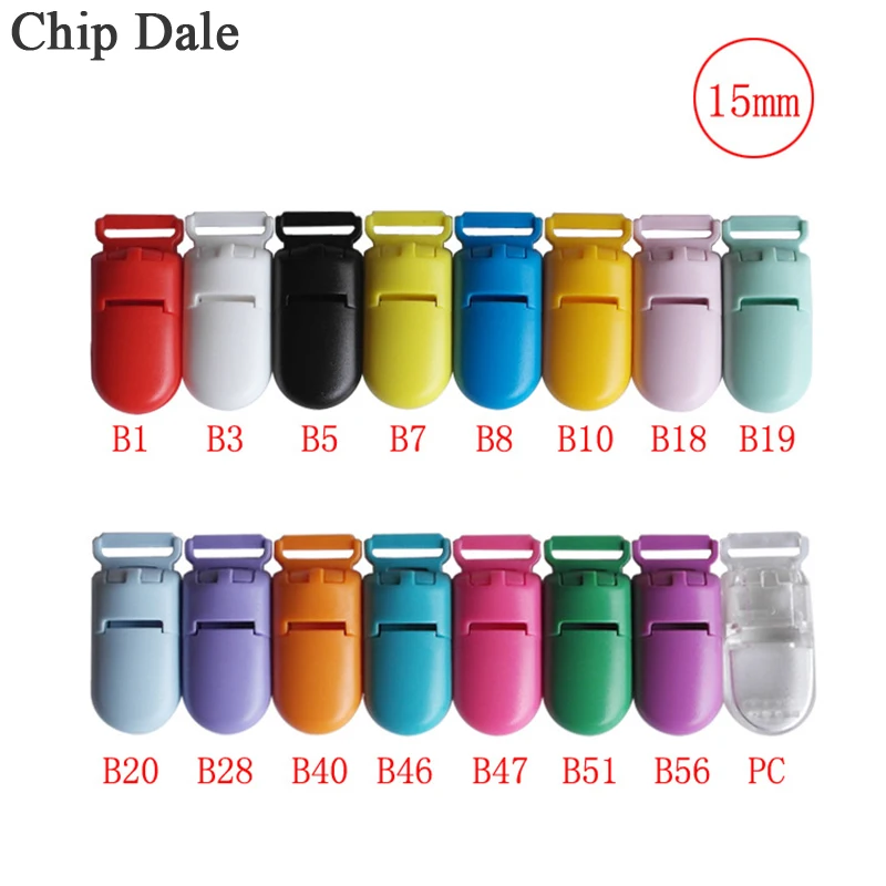 Clips de pl&aacute;stico para chupete de beb&eacute;, Clip transparente de 15mm, soporte para chupete, 10/20 Uds.-0