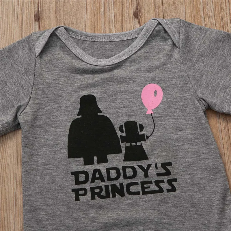 Комбинезон для новорожденных девочек комбинезон Daddys принцессы летняя серая