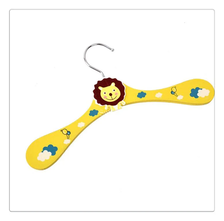 12 шт./Лот Новые милые Мультяшные животные деревянные детские вешалки для одежды