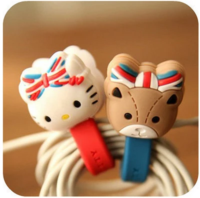 Силиконовый уплотнительный зажим Kawaii Kitty Cat. Опрятные уплотнительные зажимы для хранения. Намоточный шнур для наушников, органайзер, держатель для провода - Цвет: as pic