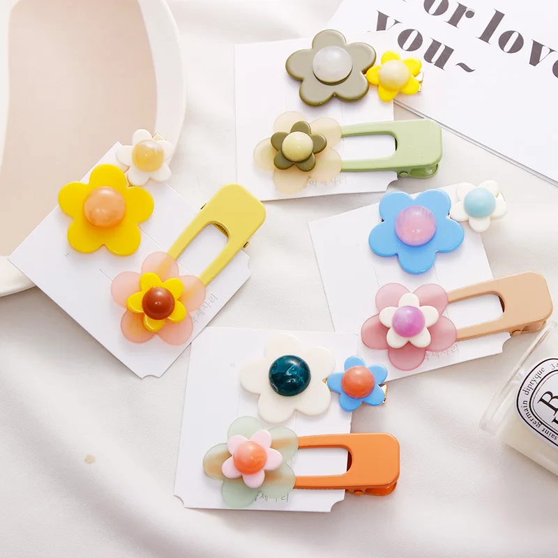 INS Япония Корея Цветок Смола шпилька боковая челка клип девушки женщины сладкий