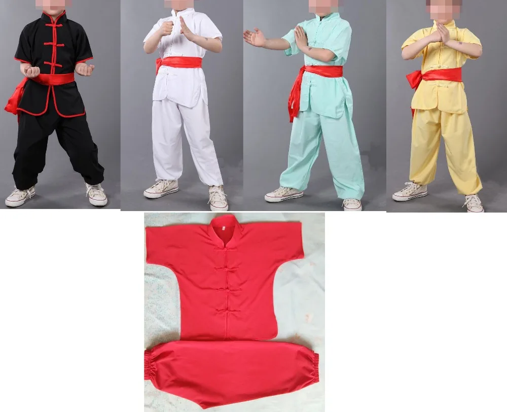 Унисекс 5 цветов детская и взрослая летняя одежда кунг-фу костюмы тайцзи униформа