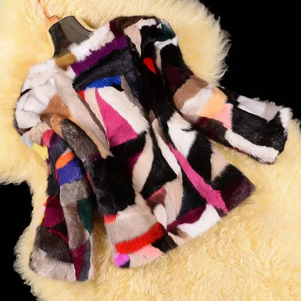 Тонкая однобортная винтажная Лоскутная куртка смешанных цветов из натурального