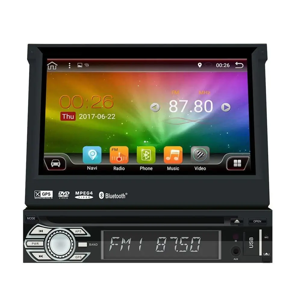7 дюймов Android 6 0 один автомобильный dvd плейер din Стерео gps навигационный головное