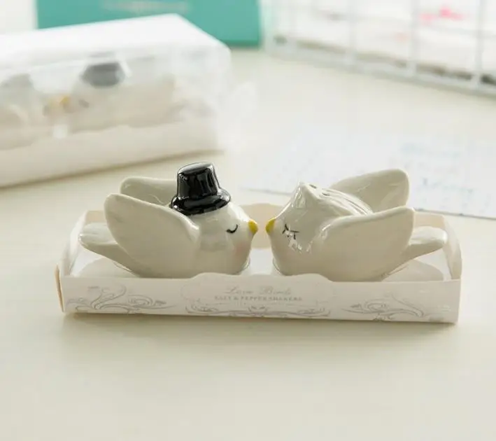 Новинка 100 шт = 50 компл./лот Жених ангел любовь птицы шейкер для соли и перца