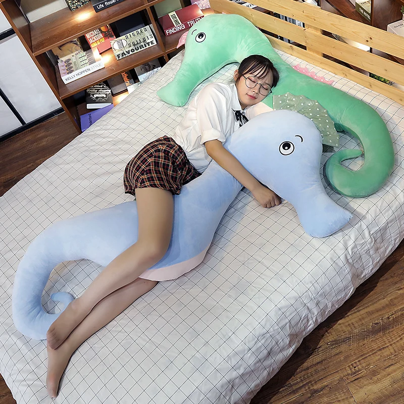 cute cartoon seahorse plush toy giant accompany sleeping pillow colorful sofa bed cushion doll big doll for children girl gift