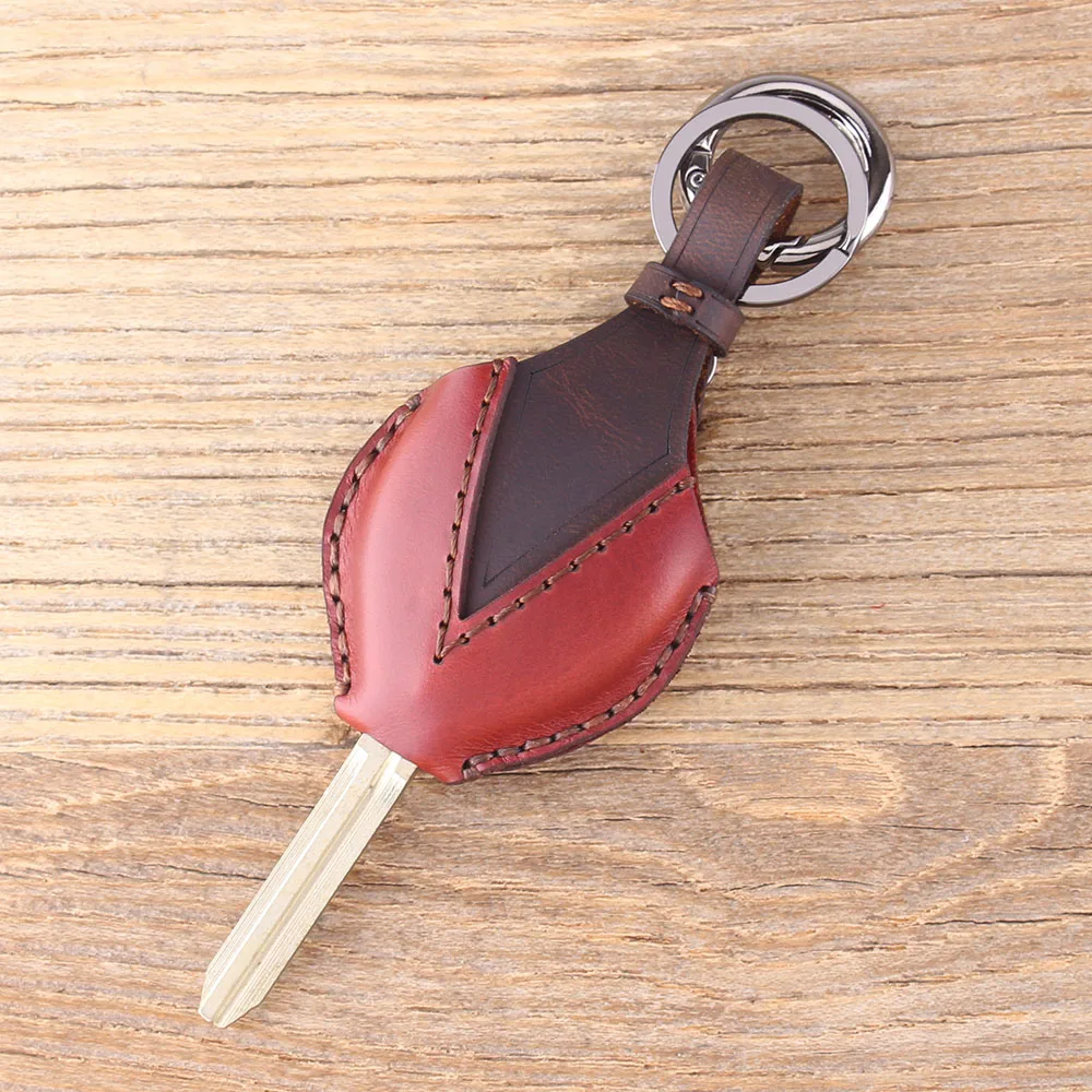 KEYYOU 2 кнопки дистанционного Fob кожаный чехол для ключей автомобиля TOYOTA Rav4 Corolla Hilux