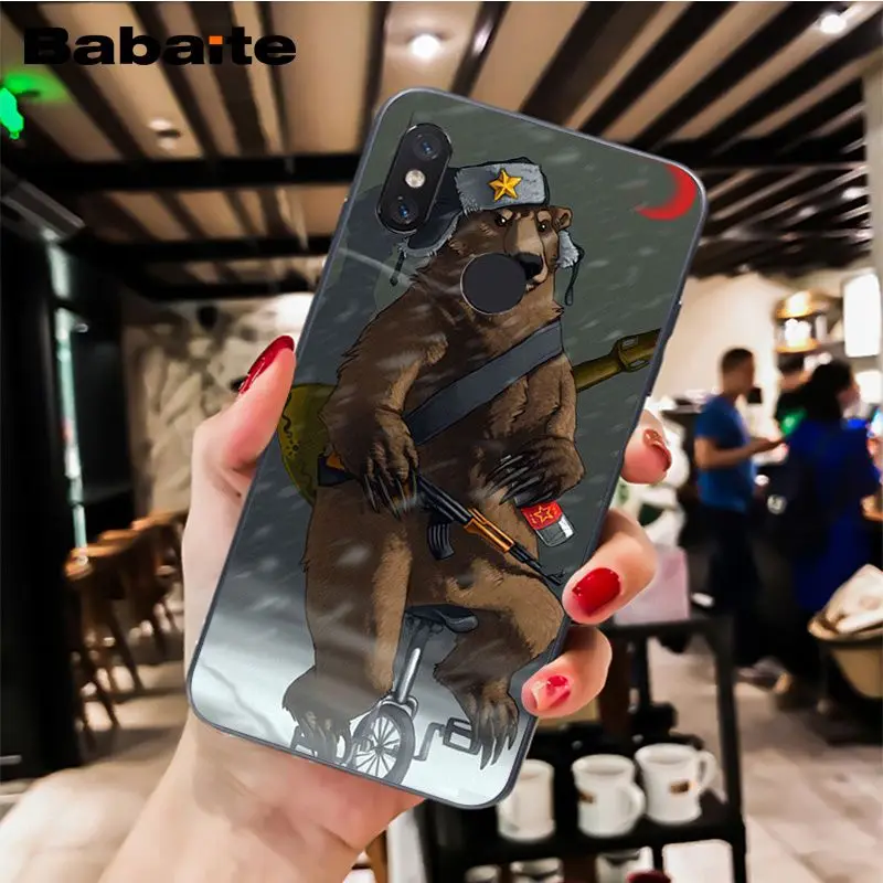 Babaite для русской зимы; медведь чехол для телефона чехол для Xiaomi MiA1 A2 lite F1 Redmi8 6A 4X 5Plus S2 Note7 8Pro 5A 7A