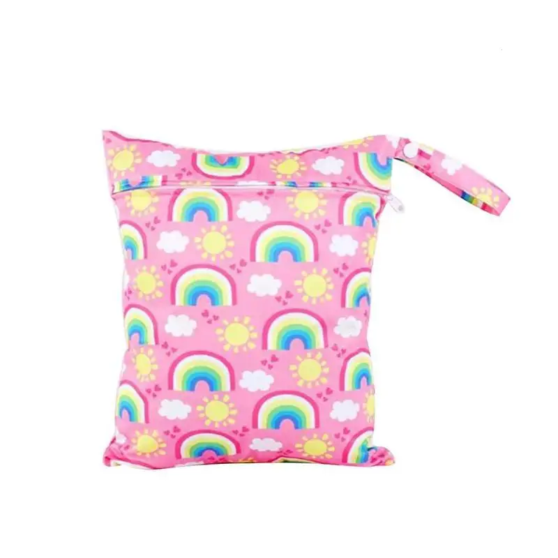 Waterproof Wet Dry Diaper Bag Zipper Cloth Backpack Reusable Nappy Cover Sanitary Pads WetBag 25*30CM | Дом и сад