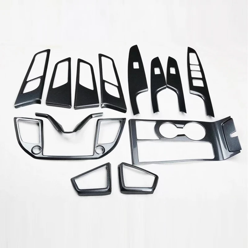 Whole set 13pcs TOMEFON для hyundai Tucson ABS углеродное волокно краска для внутренней двери окна Bottons AC вентиляционное отверстие на выходе рамка отделка Чехлы для интерьера - Название цвета: Whole set 13pcs