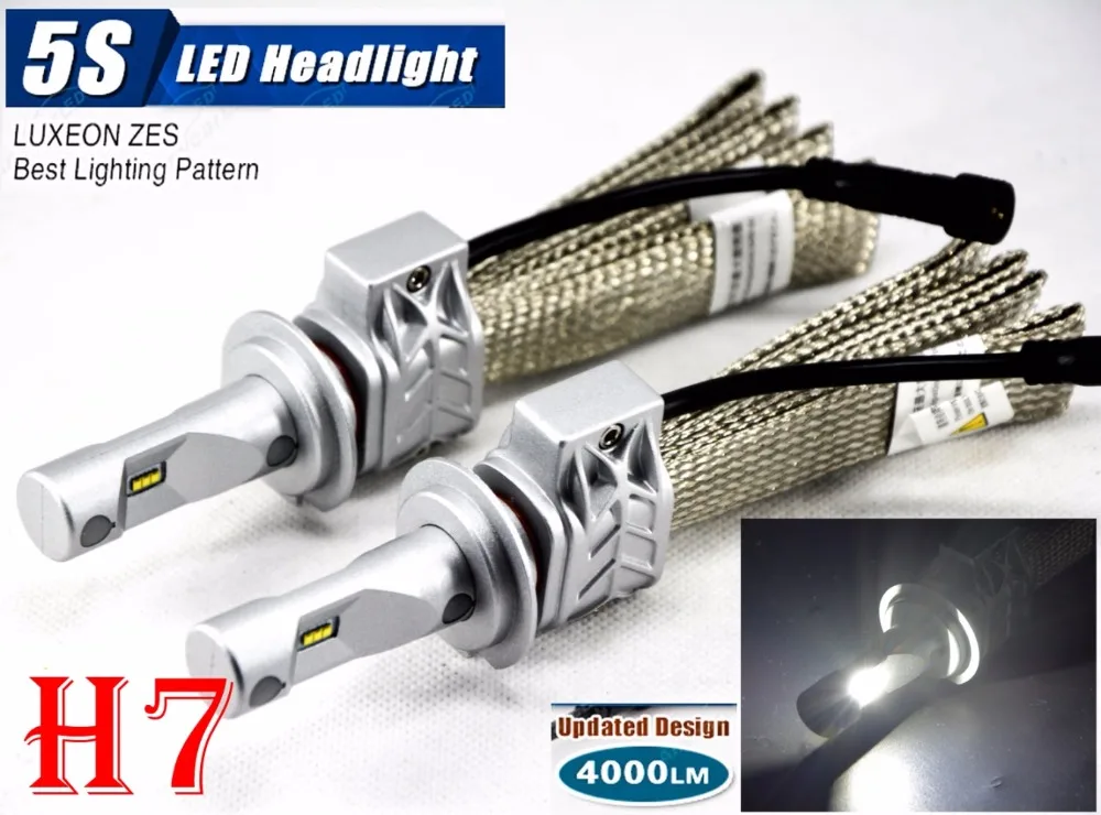1 комплект H7 50 Вт 8000лм 5S светодиодный комплект фар LUMI светодиодный luxion ZES 12SMD чипы безвентиляторные 6500K Противотуманные фары для вождения H4 H11 9005