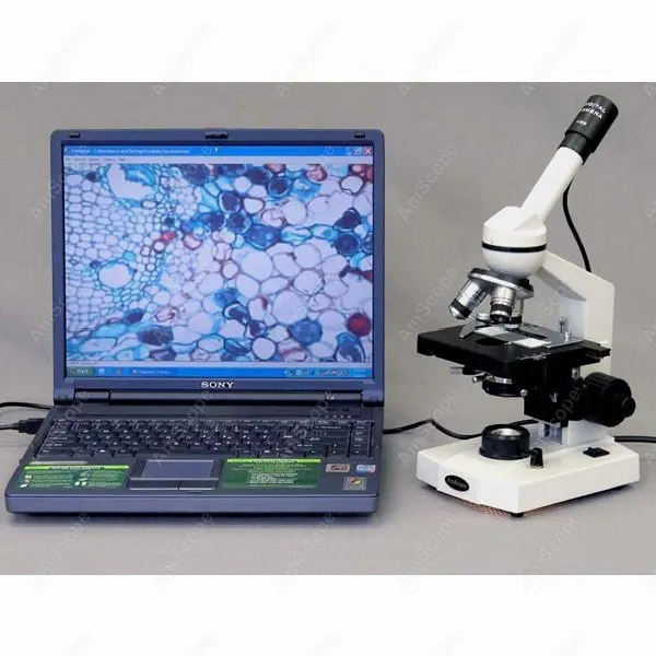 Монокулярный микроскоп-AmScope 40X-800X блочный микроскоп + 3D механический микроскоп.