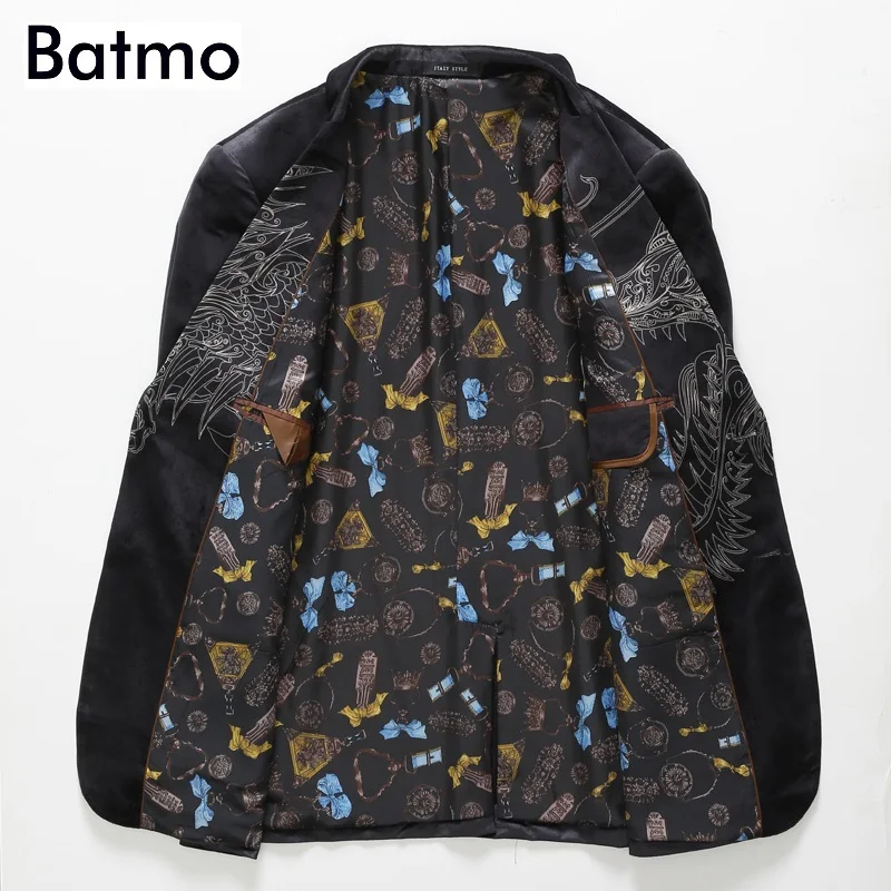 Batmo 2017 новое поступление осенние модные бархатные повседневные мужские пиджаки в