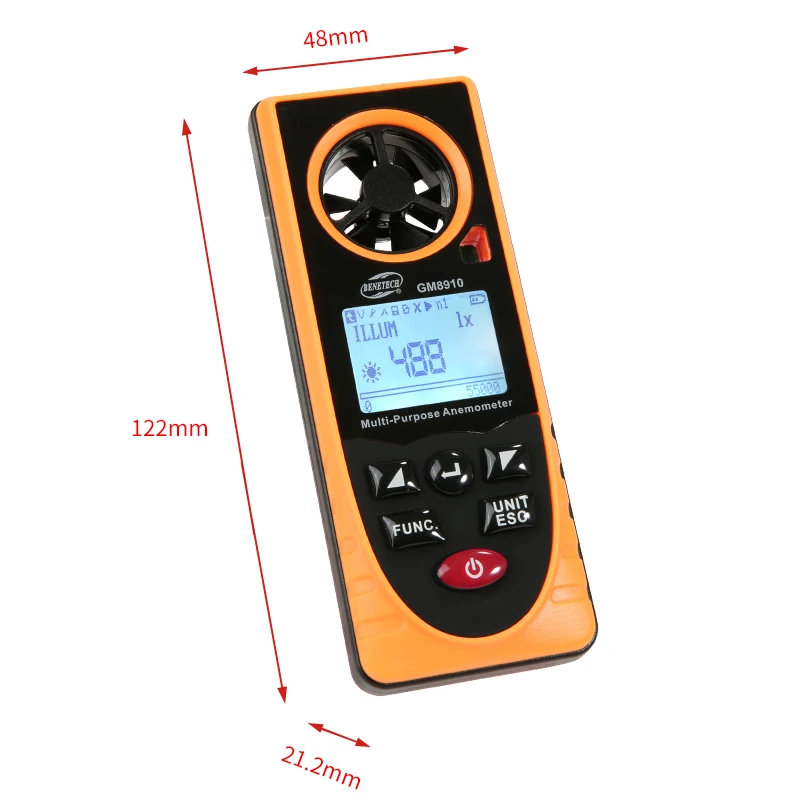 Многофункциональный Анемометр lux измеритель скорости ветра GM8910 Benetech|wind speed|anemometer