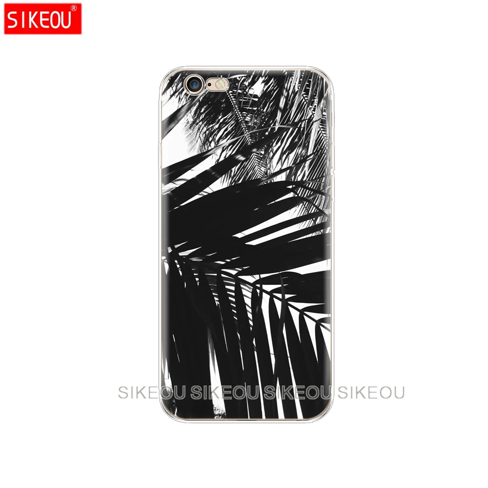 Силиконовый чехол для телефона Iphone 6X8 7 6s 5 5s SE 2020 Plus 10 XR XS 11 pro Max с черными и белыми