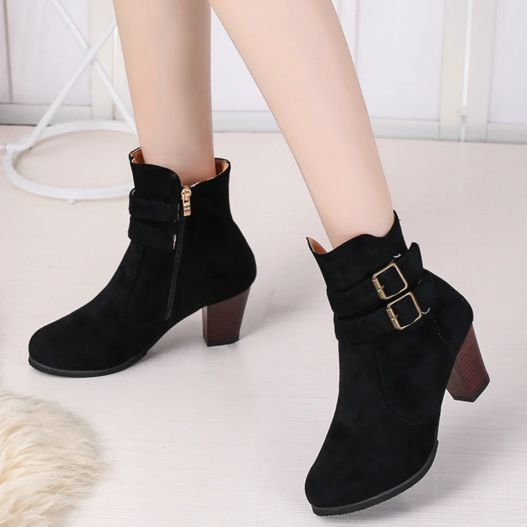 Женские ботинки на высоком каблуке бежевые женские в римском стиле размера плюс