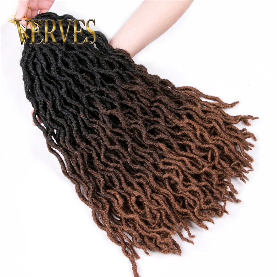 VERVES Faux Locs Curly вязаные косички 20 дюймов 24 корней/упаковка, Locs twist Ombre синтетические косички для наращивания волос черный, коричневый