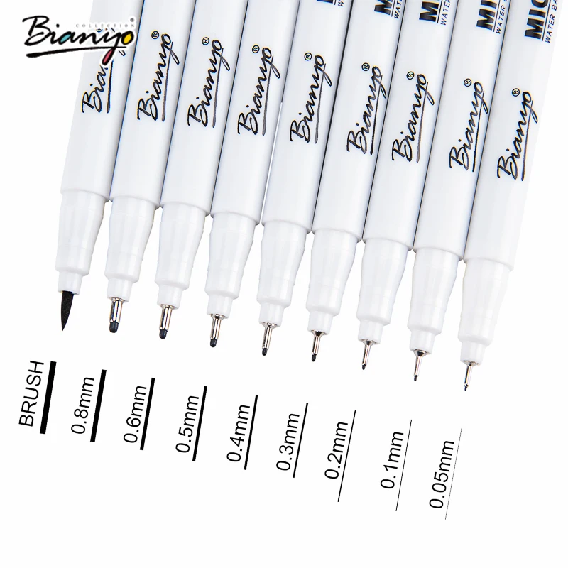 Bianyo Micron ручка для художественного маркера акварельные ручки 0 05 1 мм девять