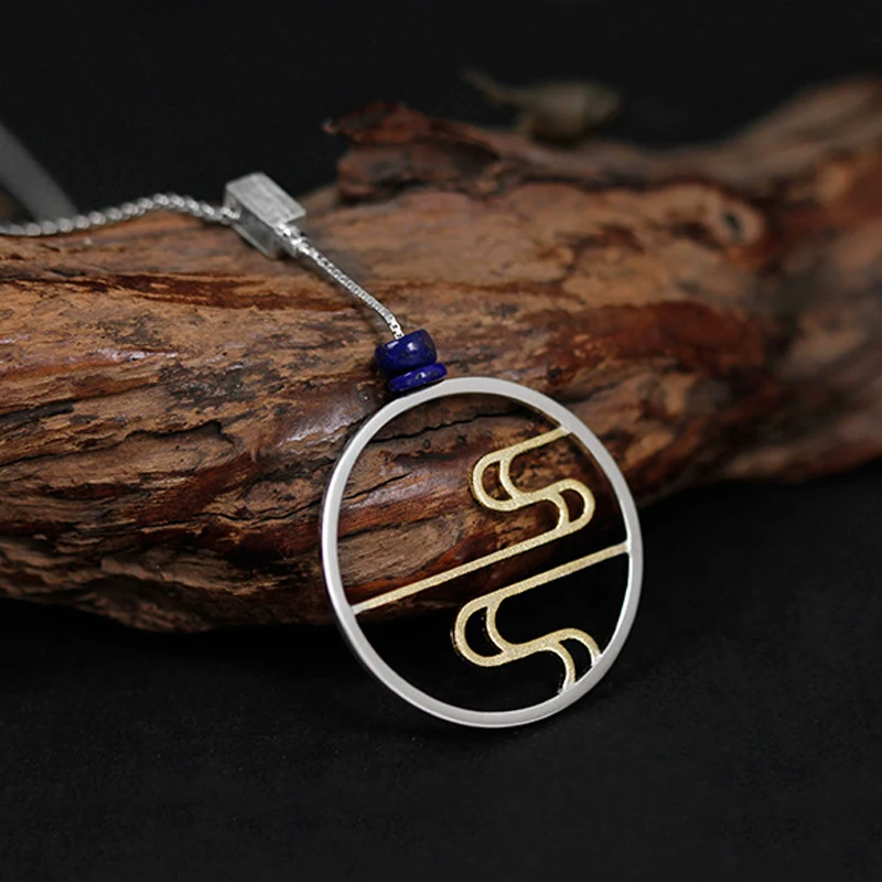 Lotus Fun Настоящее серебро 925 пробы современный китайский стиль ручная работа