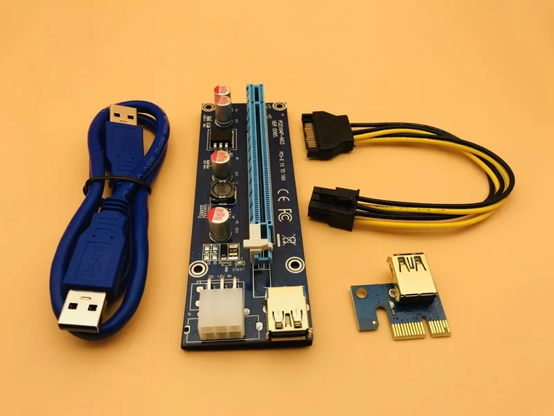 100 шт. райзеры 009S PCIe PCI-E PCI Express райзерная карта 1X to16x USB 3 0 кабель для передачи данных