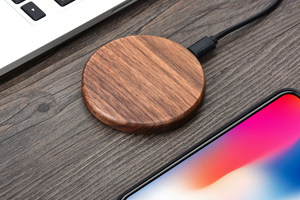 KEYSION 10 W деревянное Беспроводное зарядное устройство Qi для iPhone XR XS Max 8 Plus Xiaomi Mi 9 Быстрая Беспроводная зарядная подставка для samsung S10 S9 S8