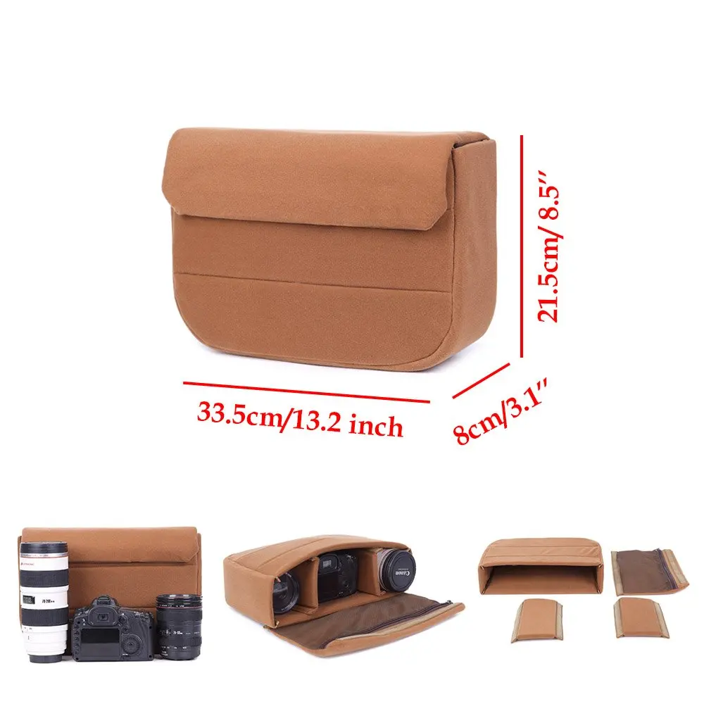 ZUOCHEN DSLR Camera Laptop Messenger Bag with Padded Insert for Canon Nikon Sony Olympus Fujifilm Large Canvas Shoulder
